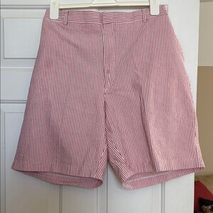Berle Classic red stripe seersucker shorts